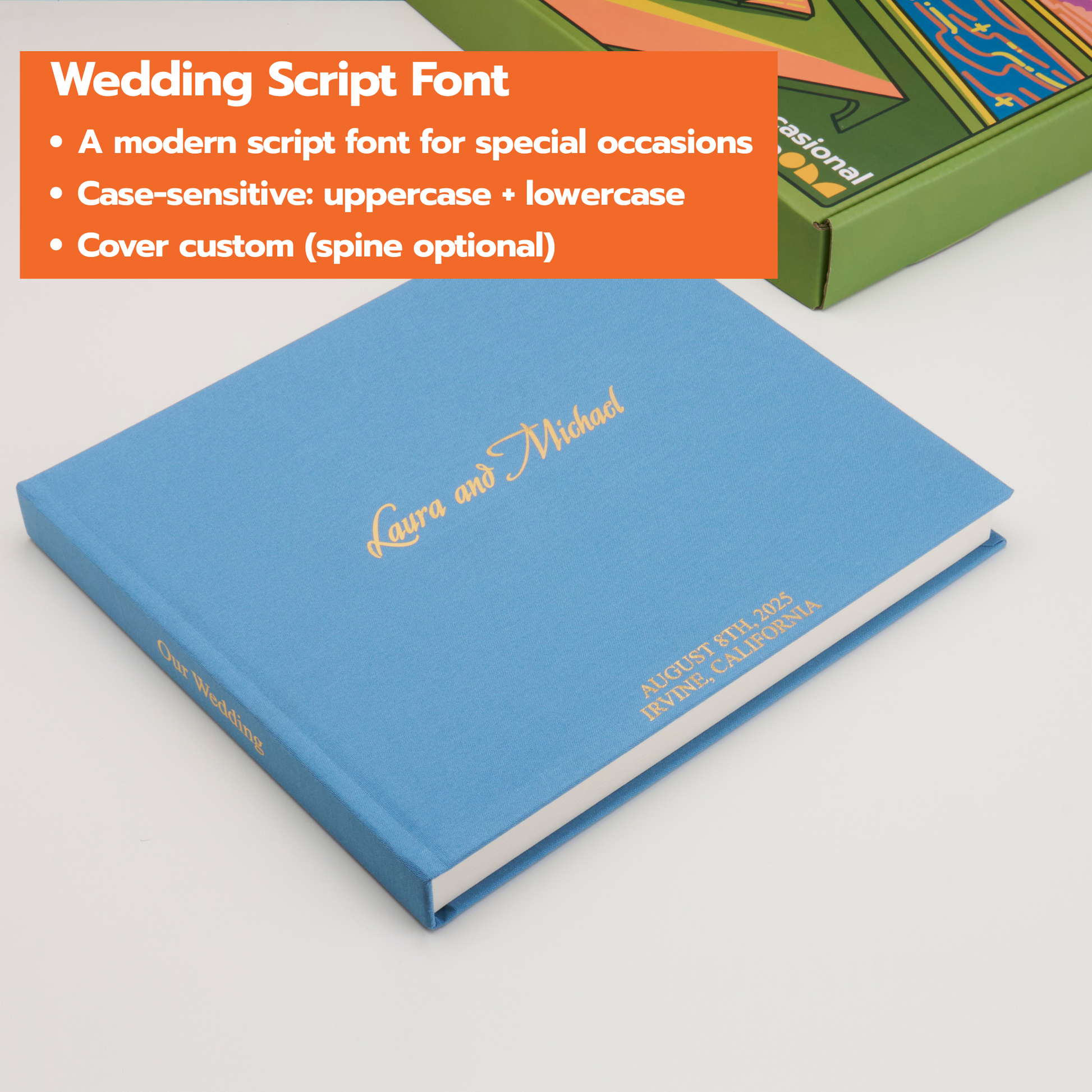 Personalized Linen Hardcover Photo Album For Instax Wide (96 Pockets / Writable Cardstock)
