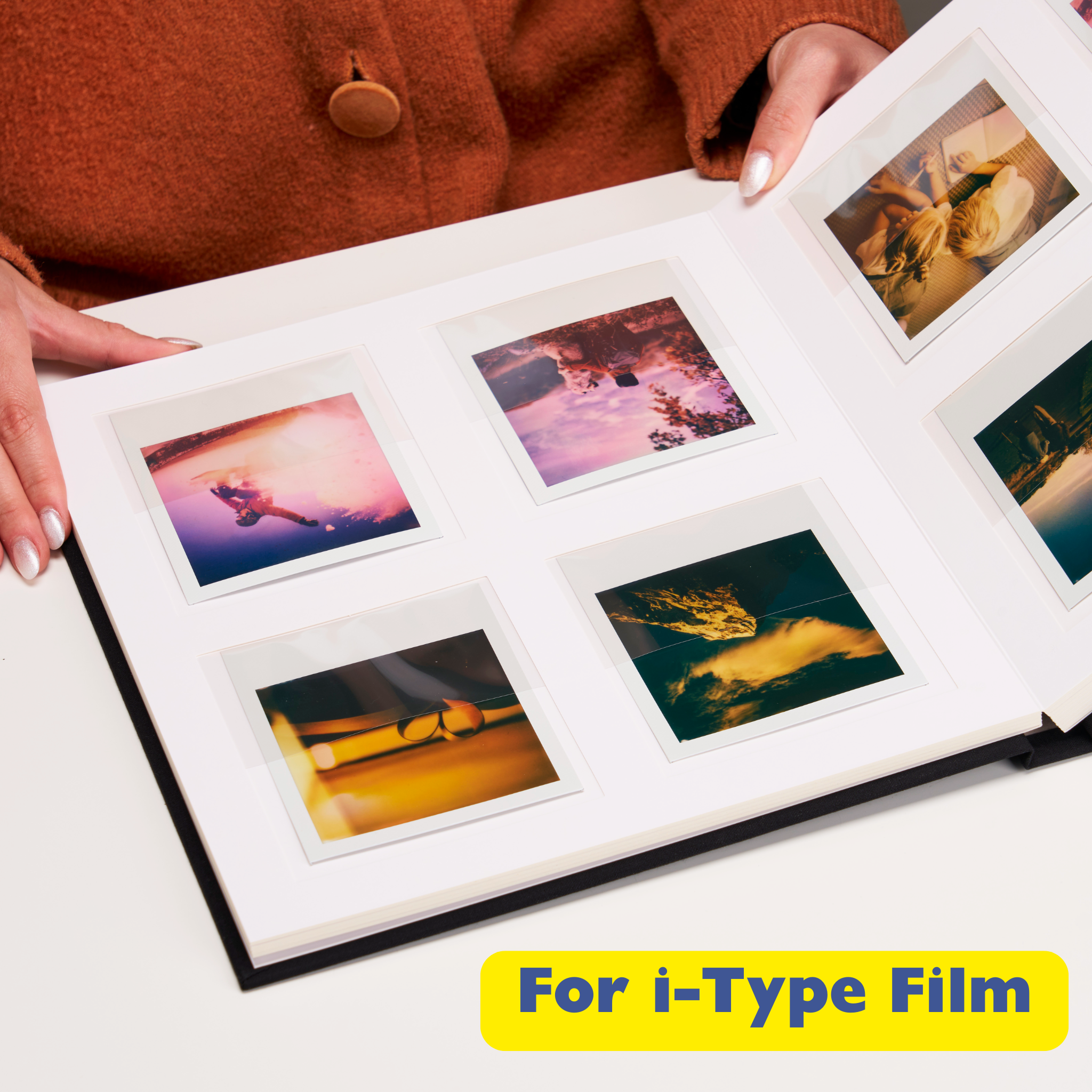 Personalized Linen Hardcover Photo Album For i-Type Film (96 Pockets / Writable Cardstock)