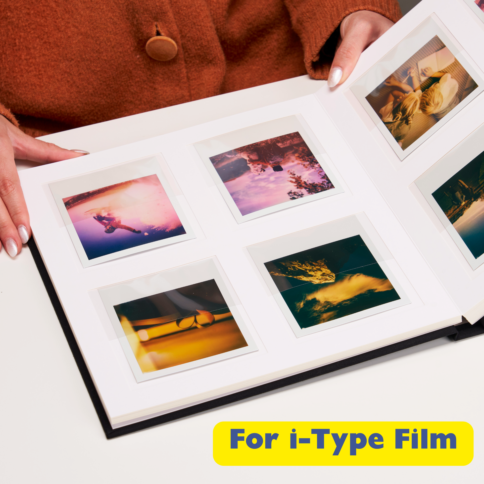 Personalized Linen Hardcover Photo Album For i-Type Film (96 Pockets / Writable Cardstock)