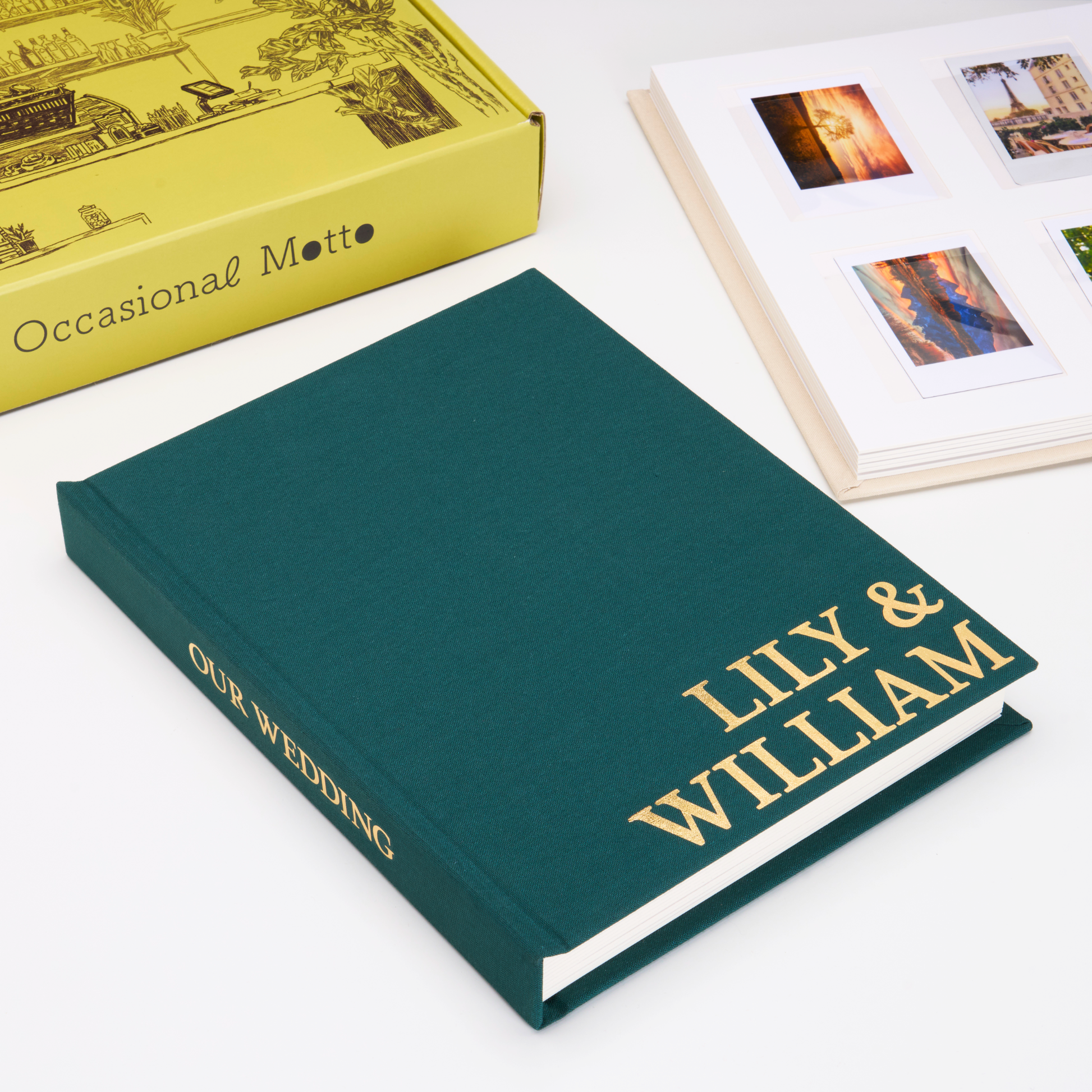 Personalized Linen Hardcover Photo Album For Instax Mini (96 Pockets / Writable Cardstock)