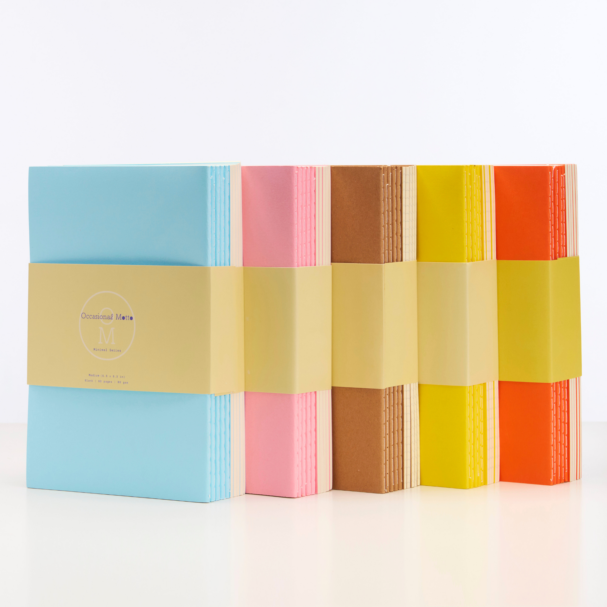 10-Pack Kraft Cover Stitched Notebooks (80gsm layout paper)