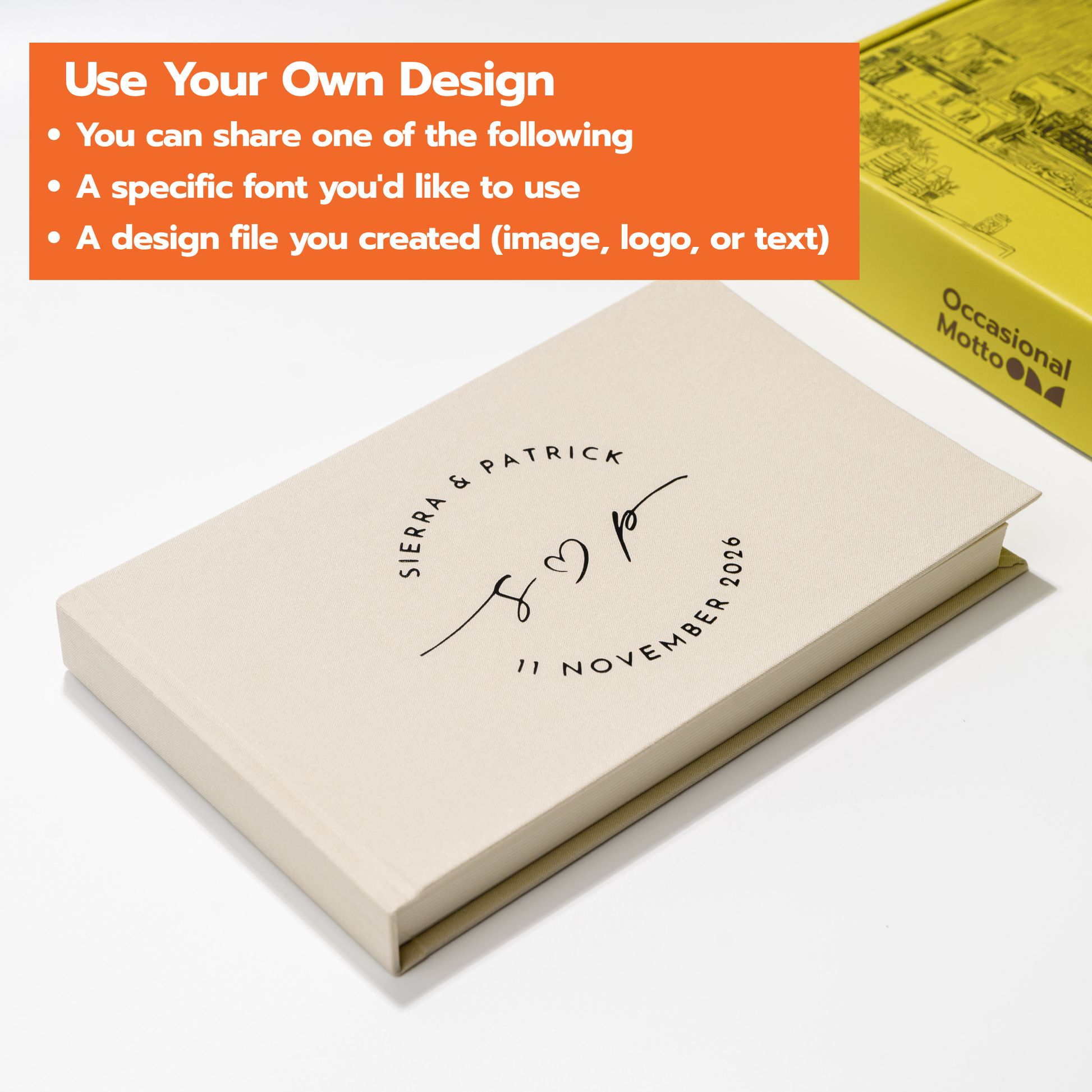 Personalized Linen Hardcover Photo Album For Instax SQ (48 pockets / Writable Cardstock)