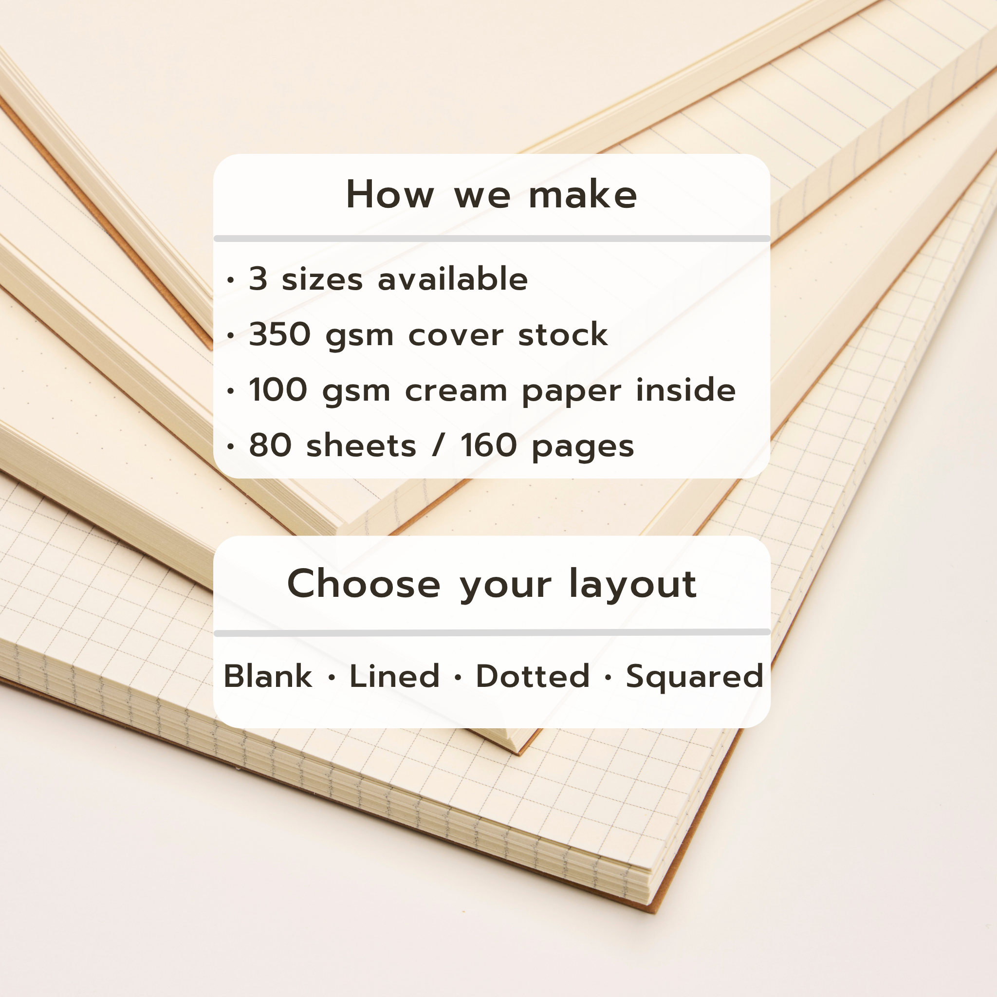 Spiral Kraft Cover Notebooks (100gsm layout paper)