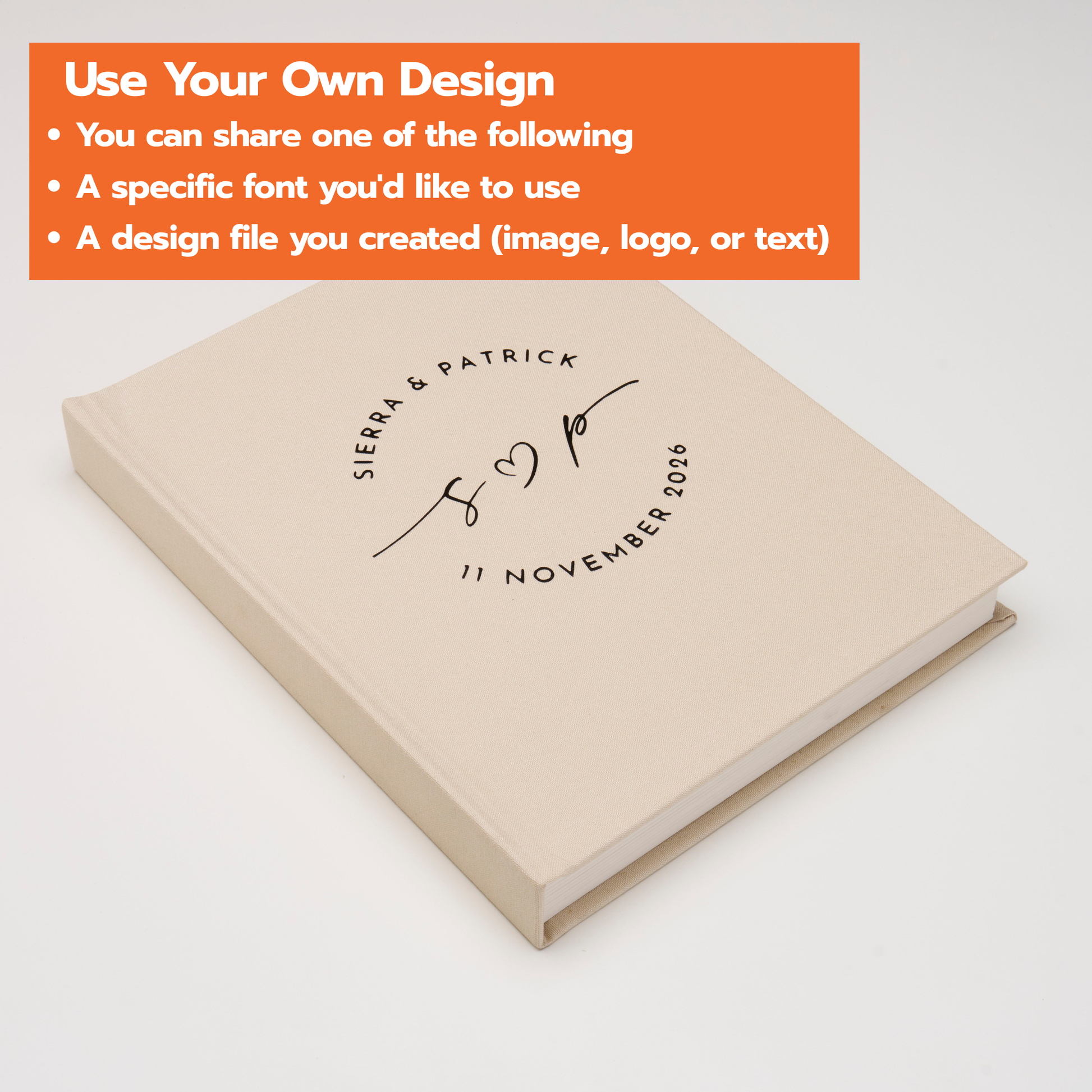Personalized Linen Hardcover Photo Album For Instax Mini (96 Pockets / Writable Cardstock)