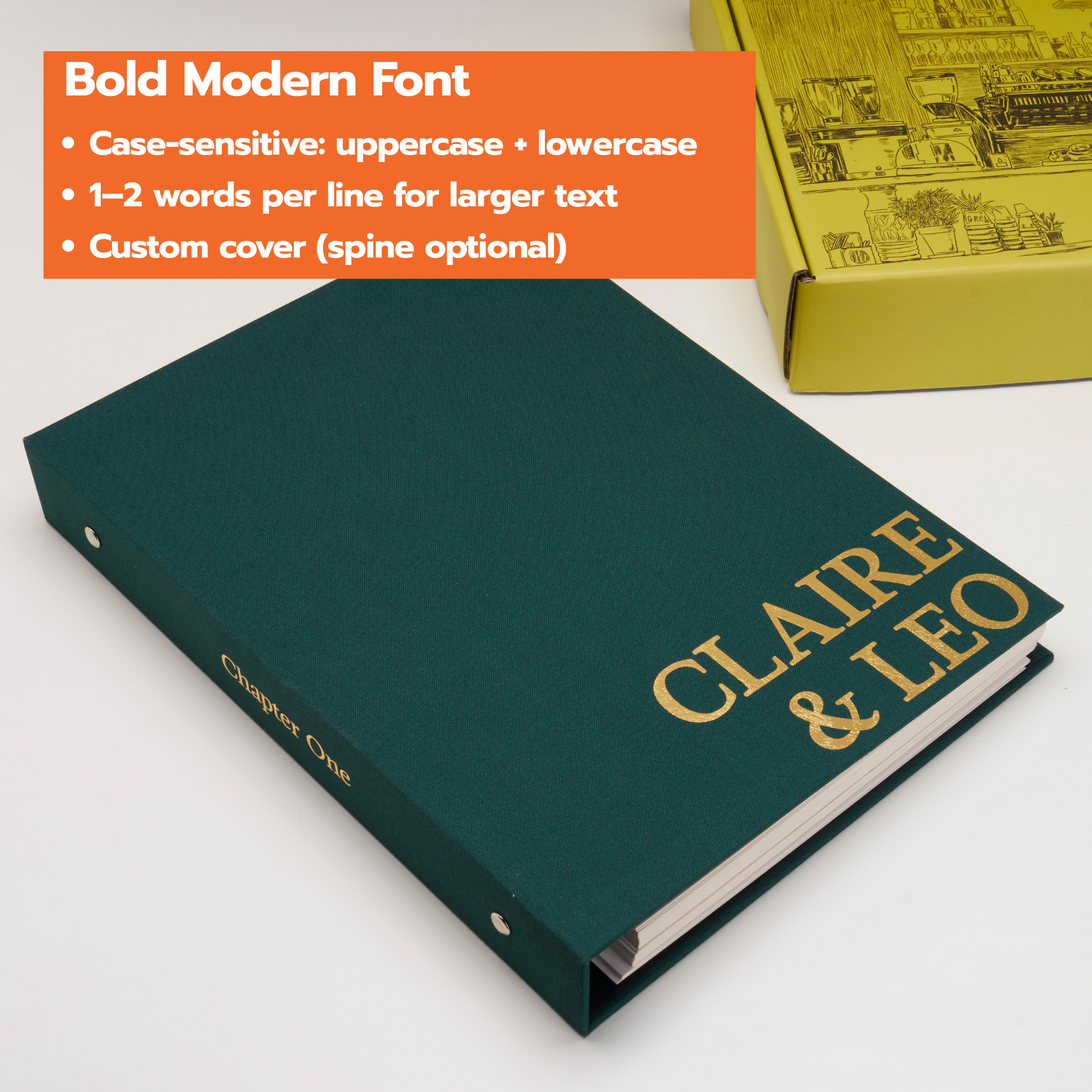 Personalized Linen Hardcover Portrait Binder Scrapbook For 6x10'' (40 Sheets / Writabe Cardstock)