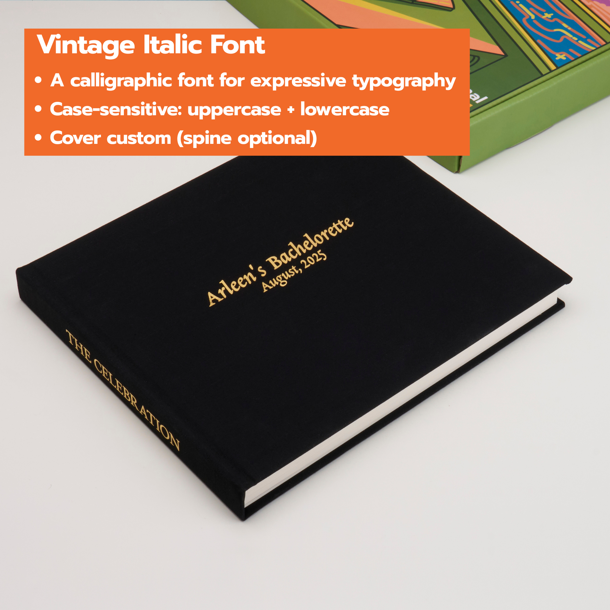 Personalized Linen Hardcover Photo Album For Instax Mini (144 Pockets / Writable Cardstock)