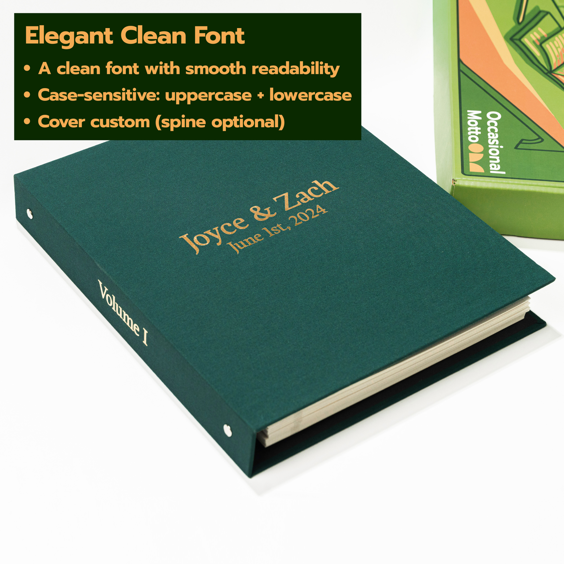 Personalized Linen Hardcover Portrait Binder Scrapbook For 6x10'' (40 Sheets / Writabe Cardstock)