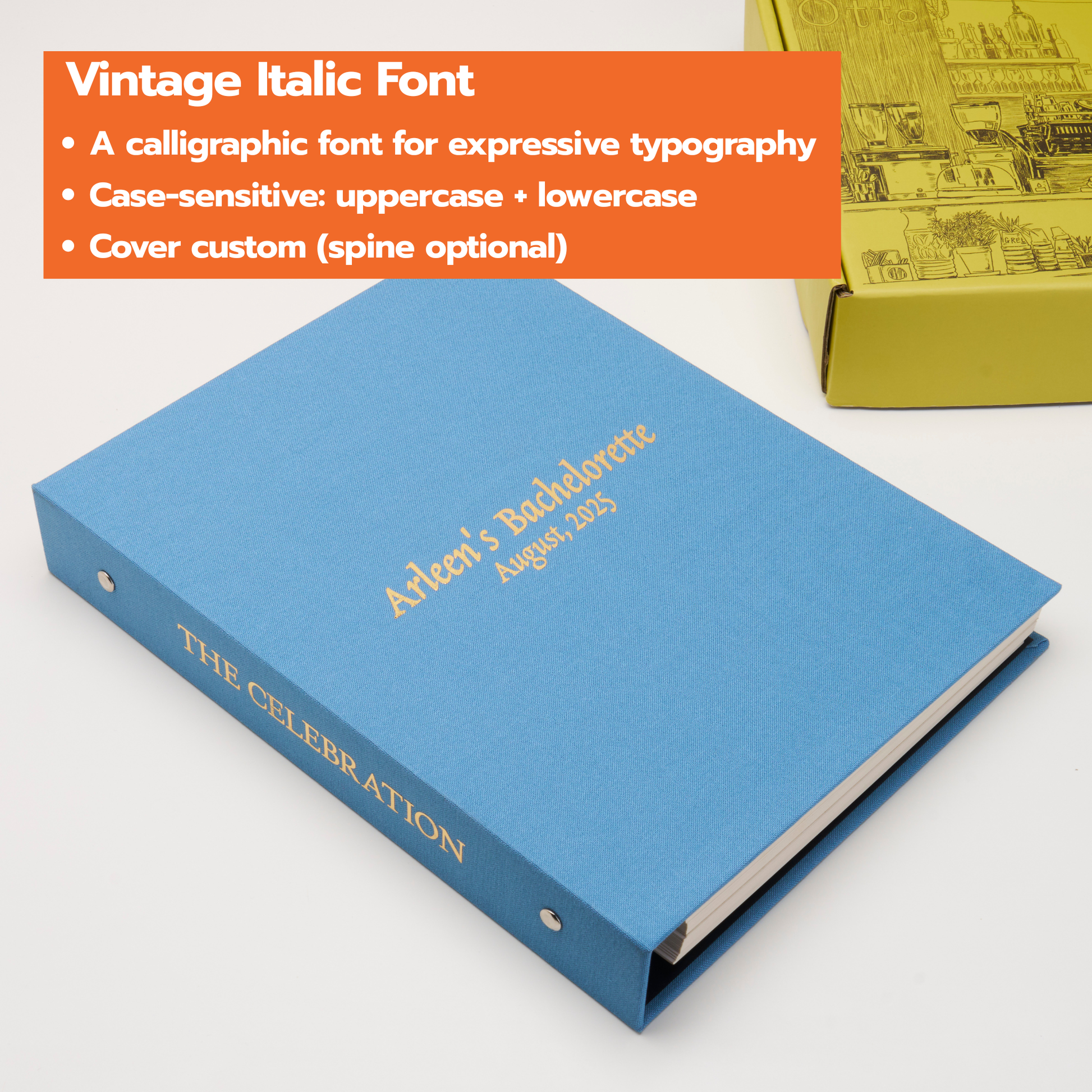 Personalized Linen Hardcover Portrait Binder Scrapbook For 6x10'' (40 Sheets / Writabe Cardstock)
