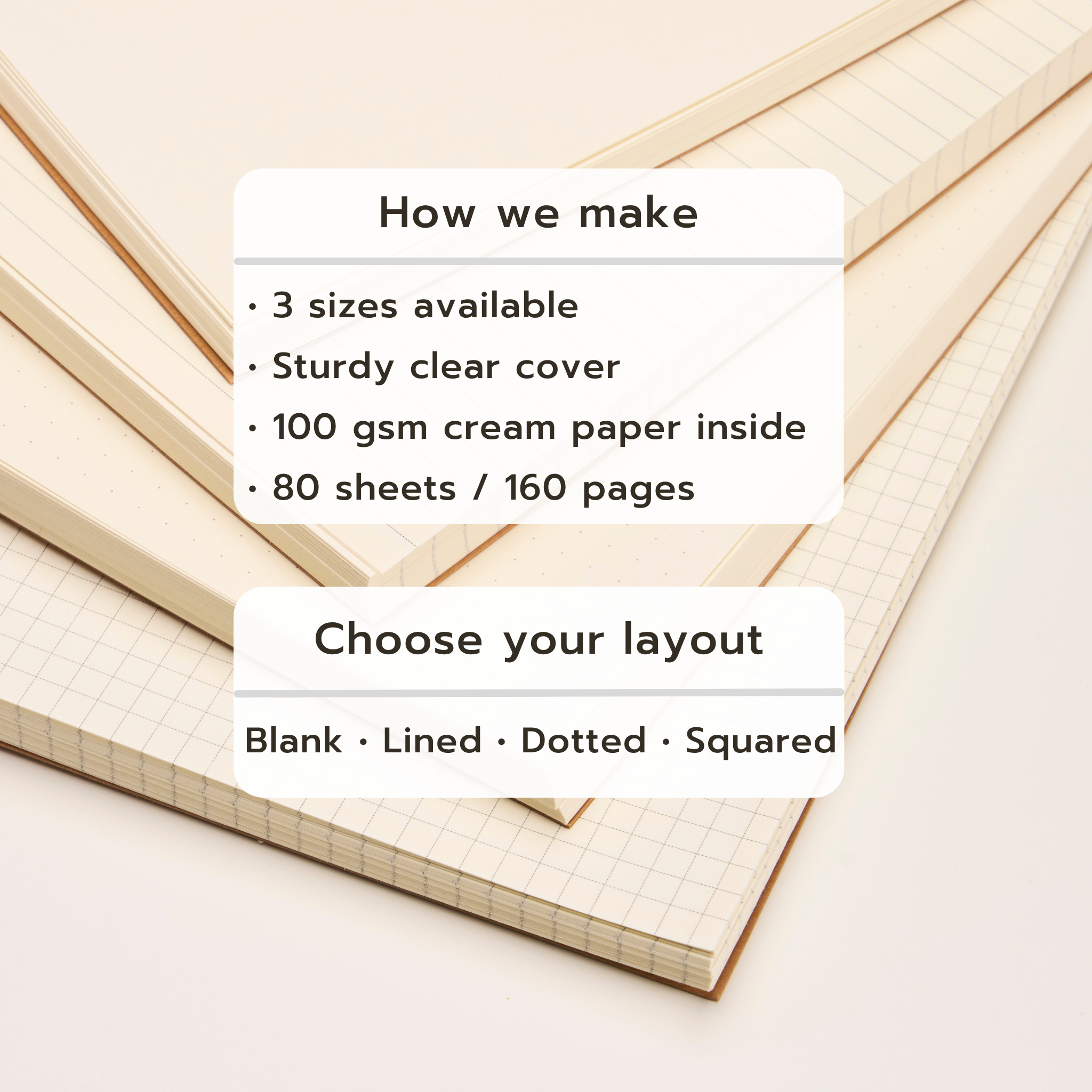 Top Spiral Transparent Cover Notepad (100gsm layout paper)
