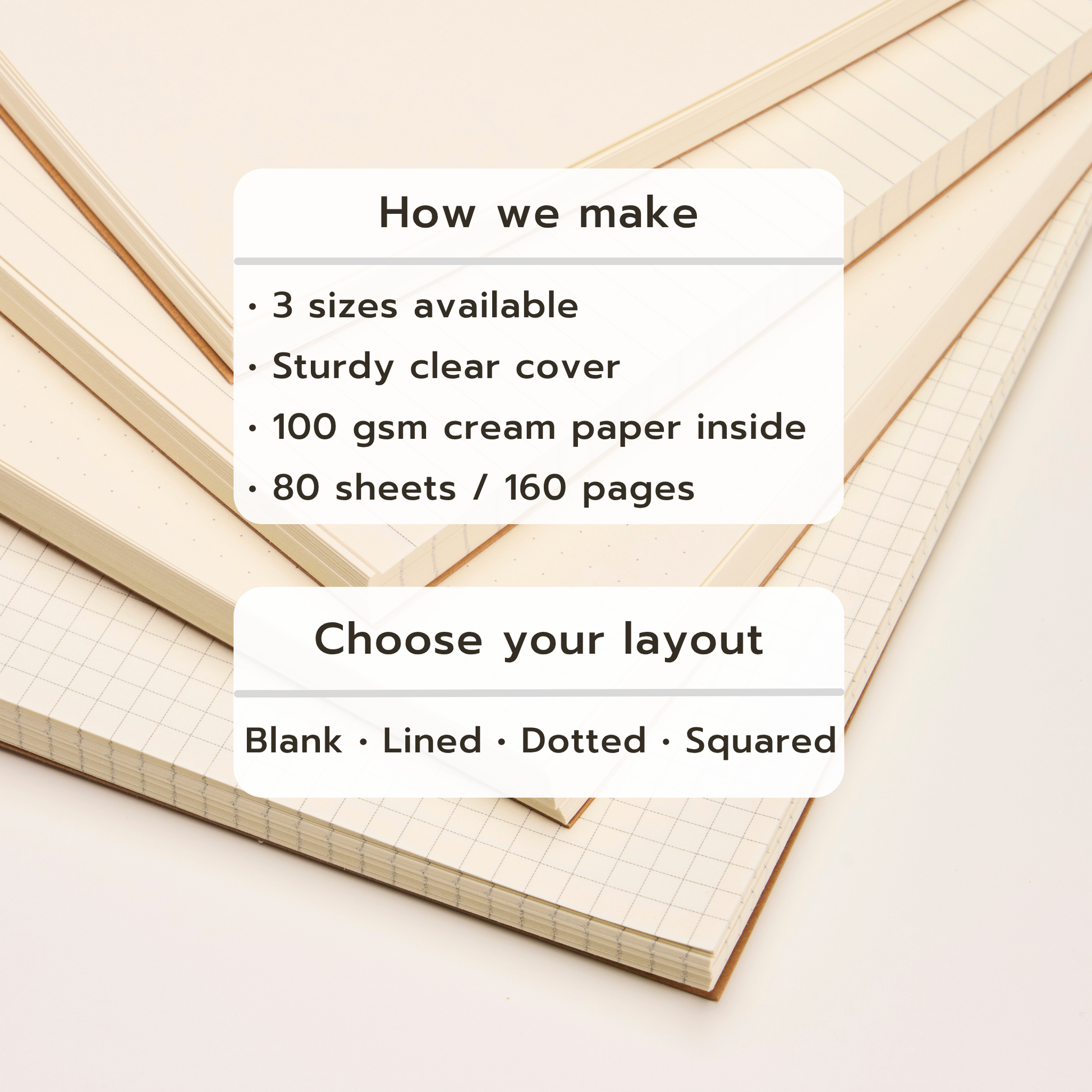 Top Spiral Transparent Cover Notepad (100gsm layout paper)