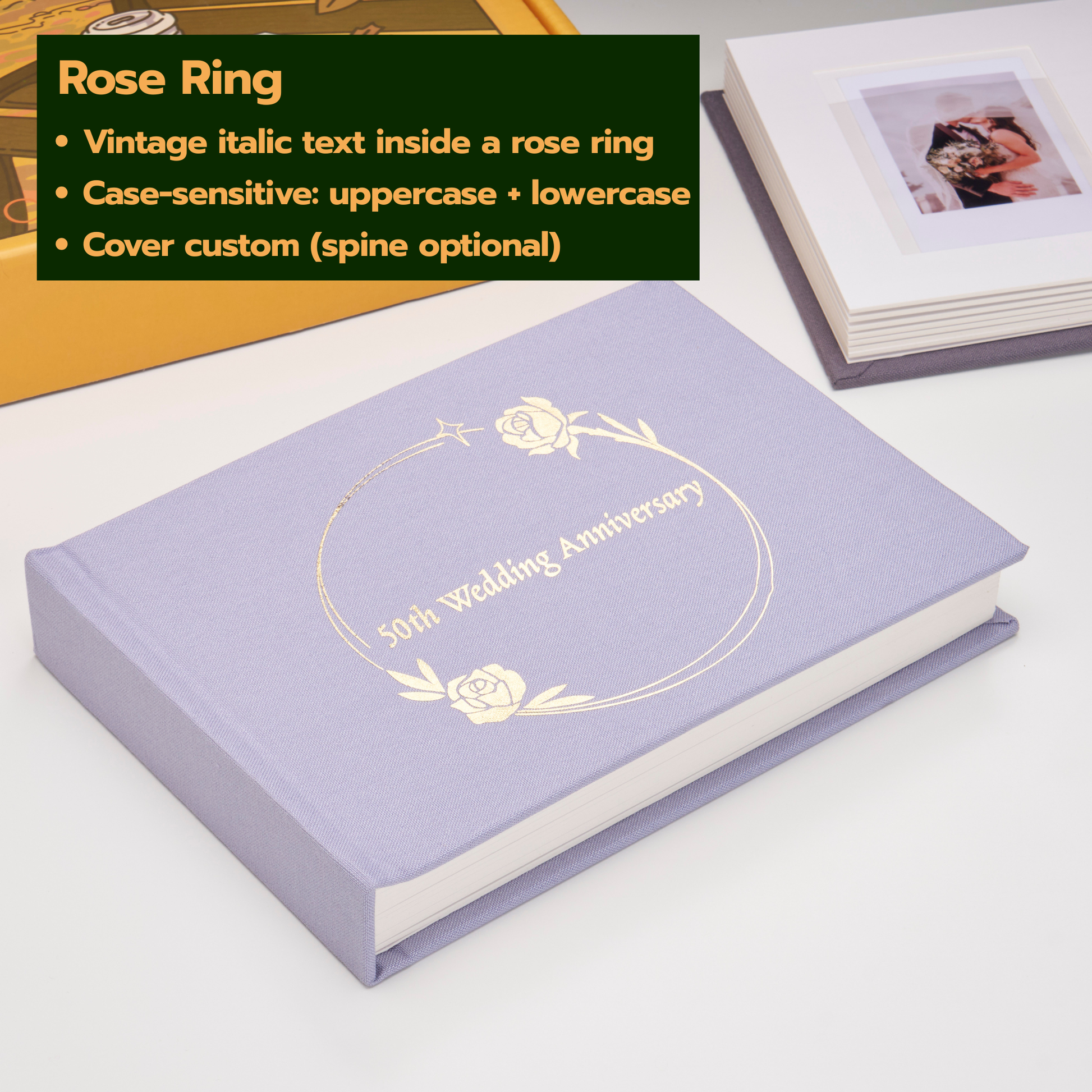 Personalized Linen Hardcover Photo Album For Instax Mini (48 Pockets / Writable Cardstock)