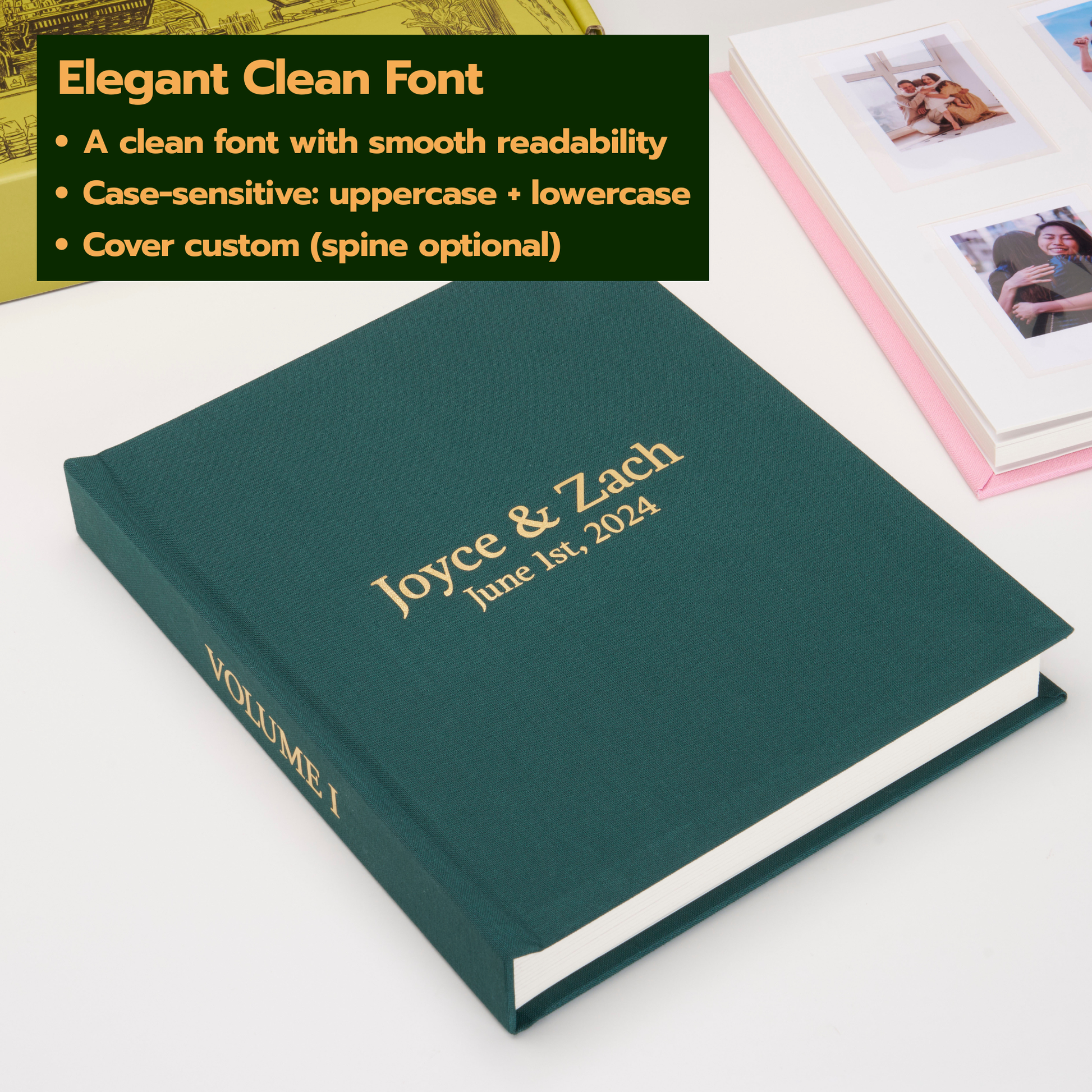 Personalized Linen Hardcover Photo Album For i-Type Film (96 Pockets / Writable Cardstock)