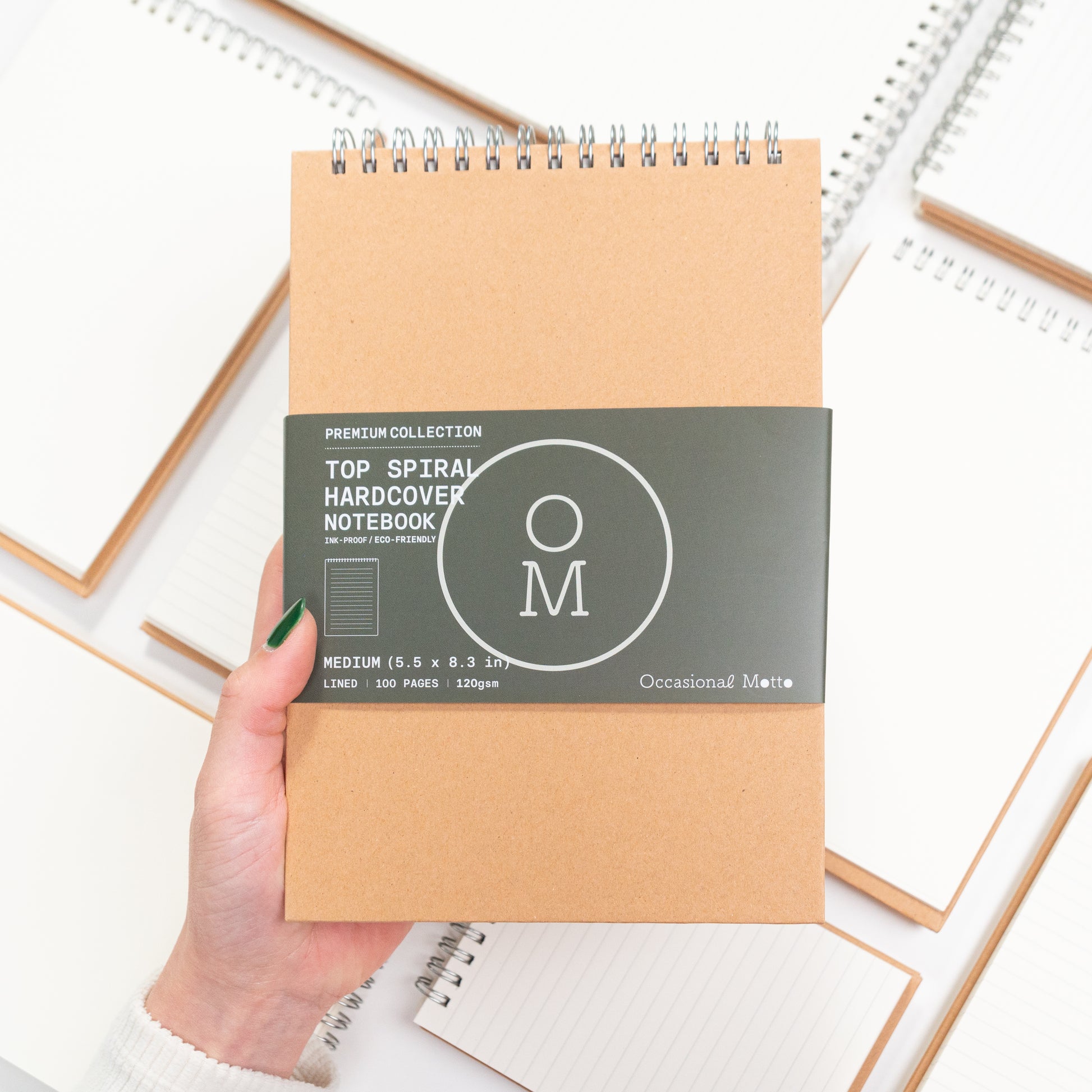 Top Spiral Hardcover Steno Kraft Notebooks (120gsm layout paper)