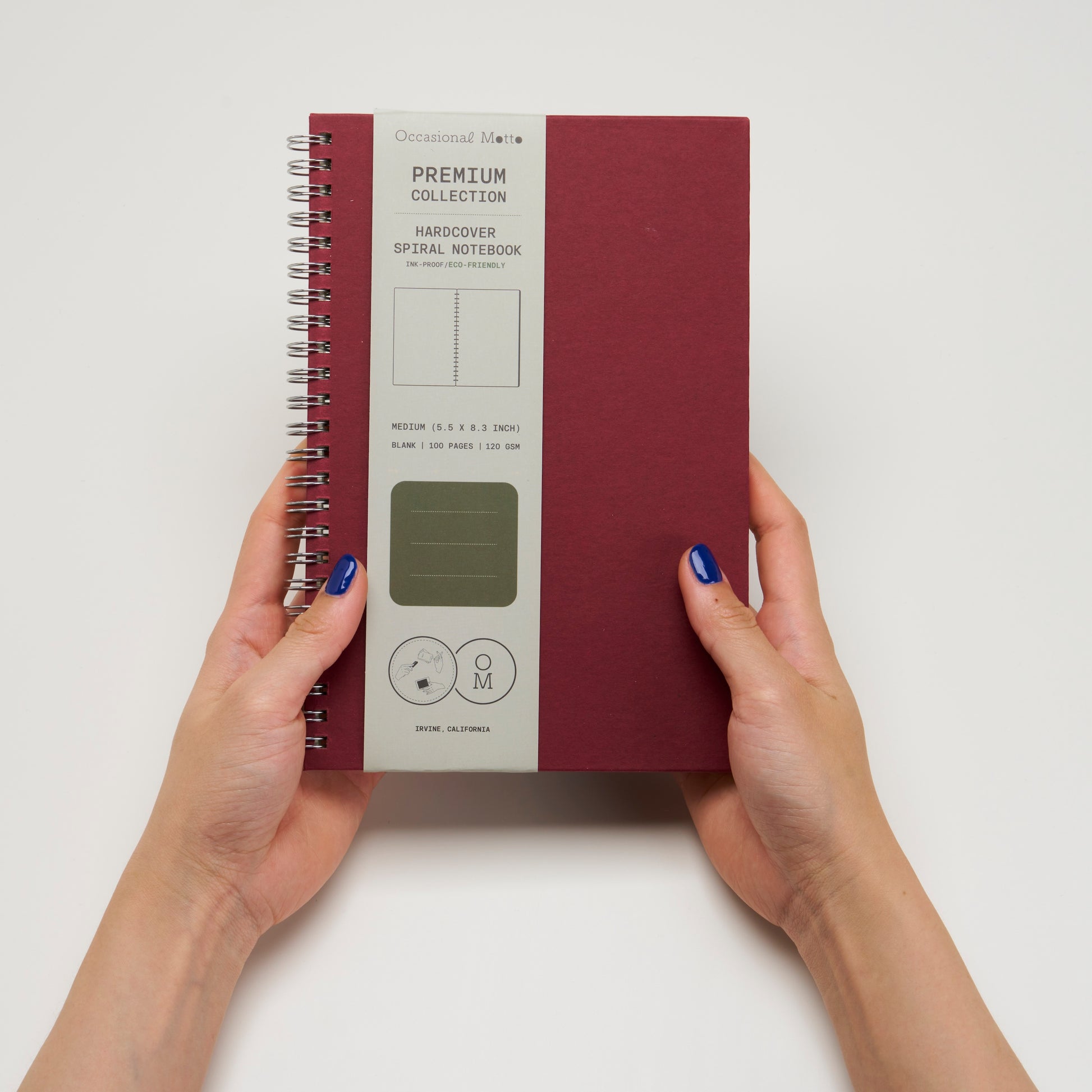 10-Pack Medium Hardcover Spiral Notebooks (A5: 5.5”x8.3”) | 120GSM Inner Page (50 sheets / 100 pages)