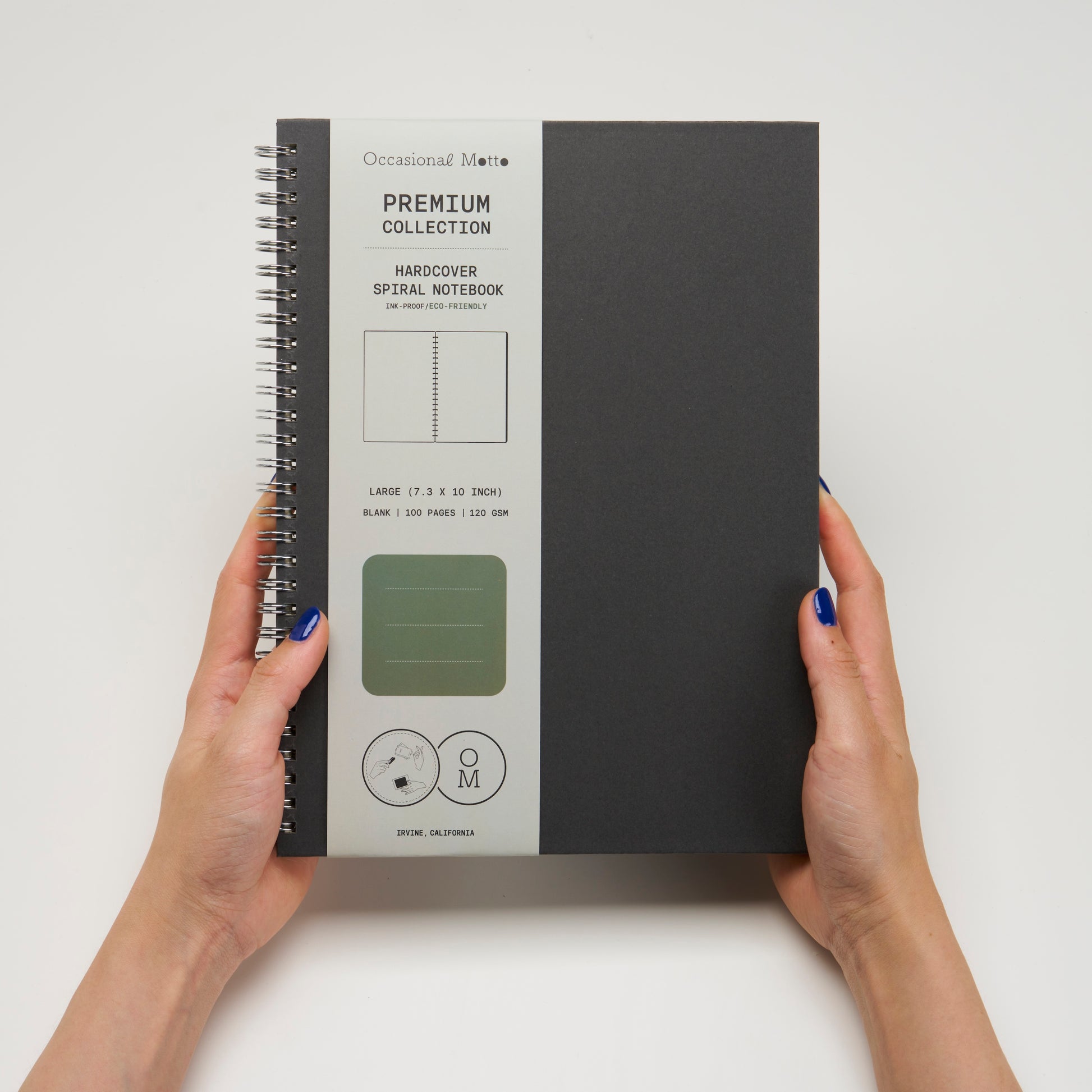 10-Pack Large Hardcover Spiral Notebooks B5: 7.3” x 10” (120gsm layout paper)