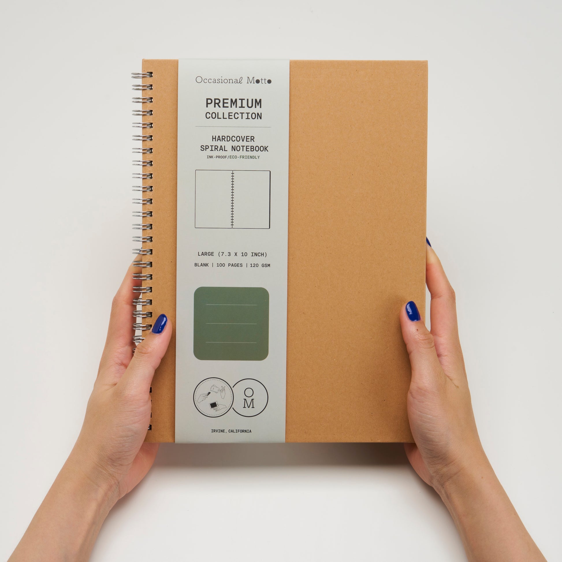 10-Pack Large Hardcover Spiral Notebooks B5: 7.3” x 10” (120gsm layout paper)