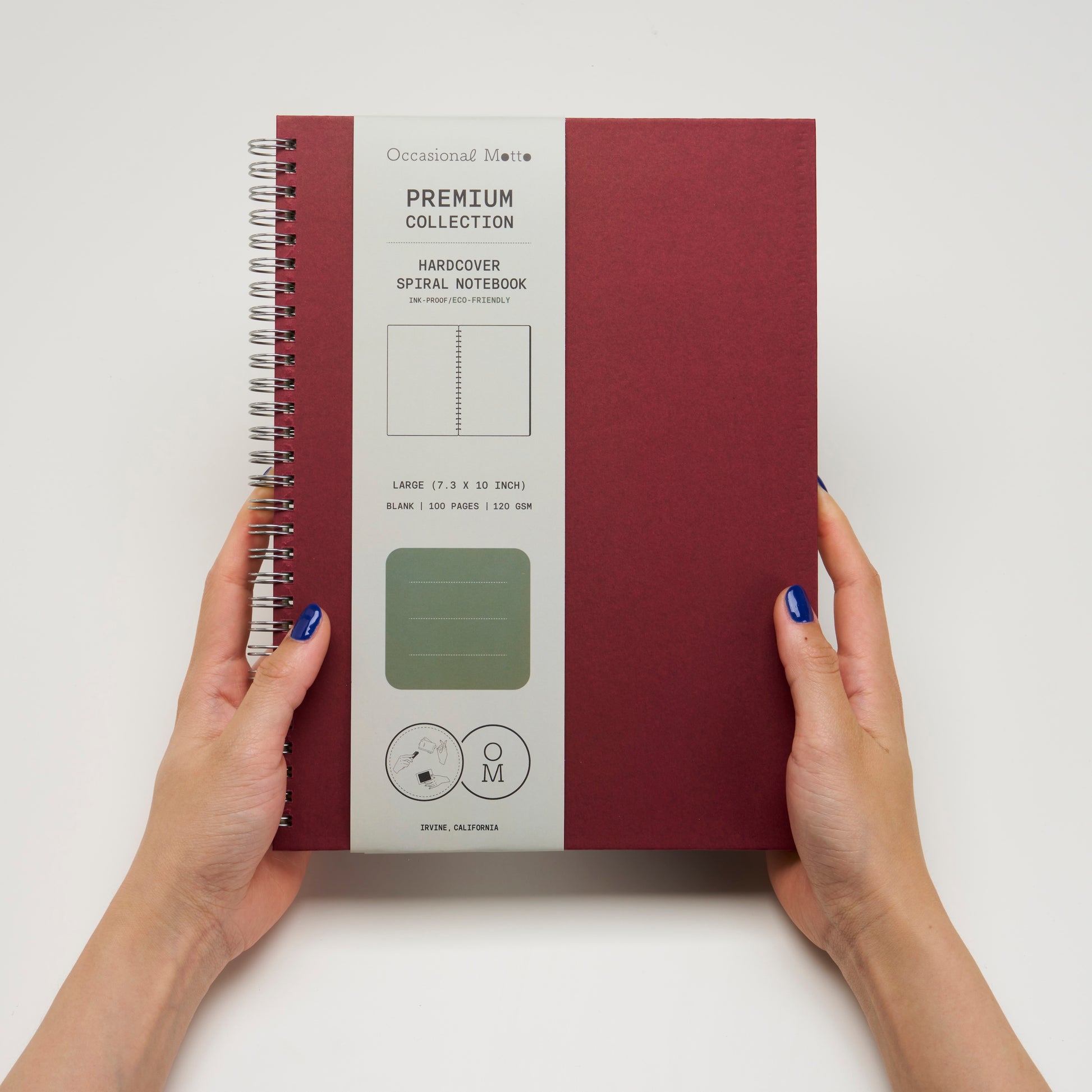 10-Pack Large Hardcover Spiral Notebooks B5: 7.3” x 10” (120gsm layout paper)