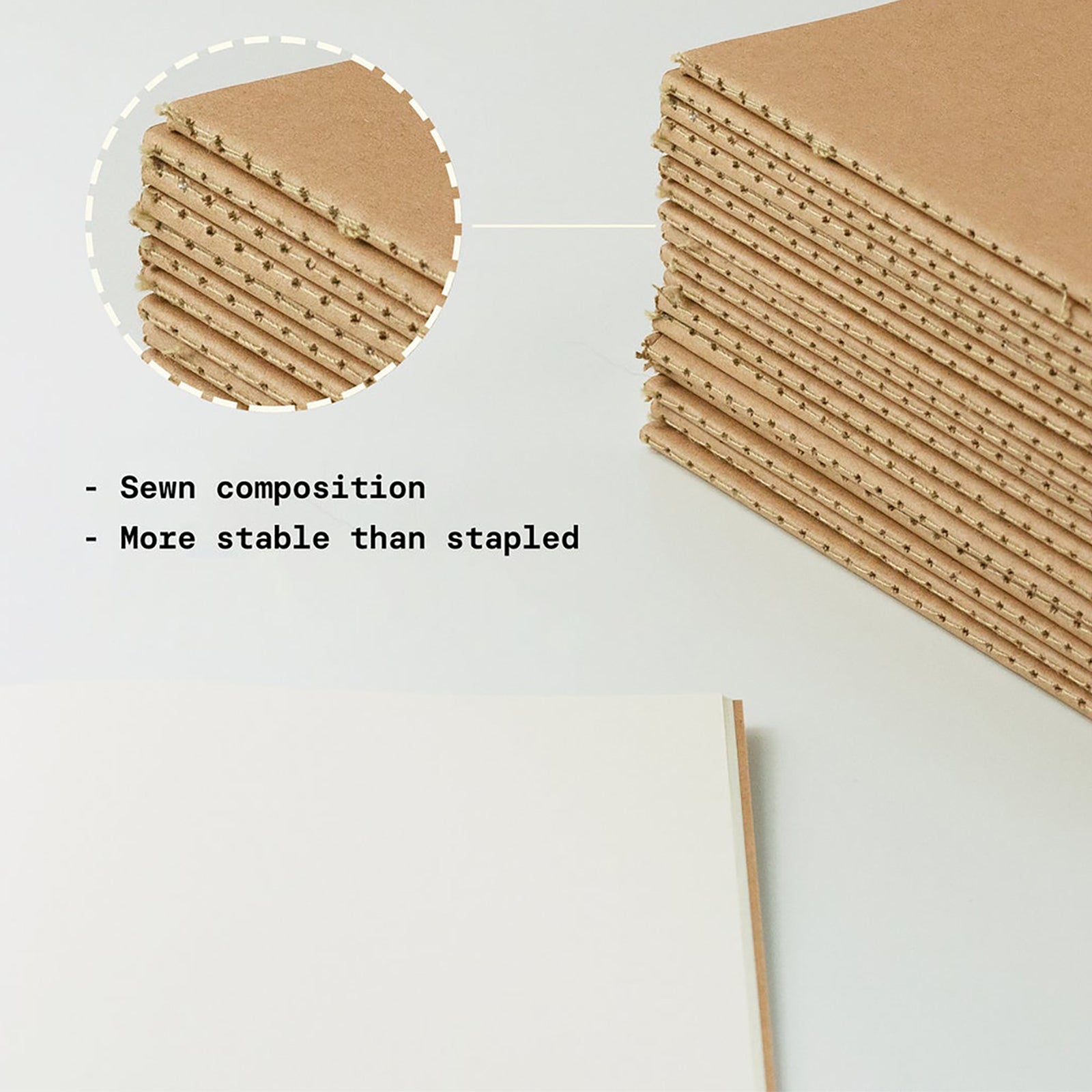 10-Pack Kraft Cover Stitched Notebooks (80gsm layout paper)